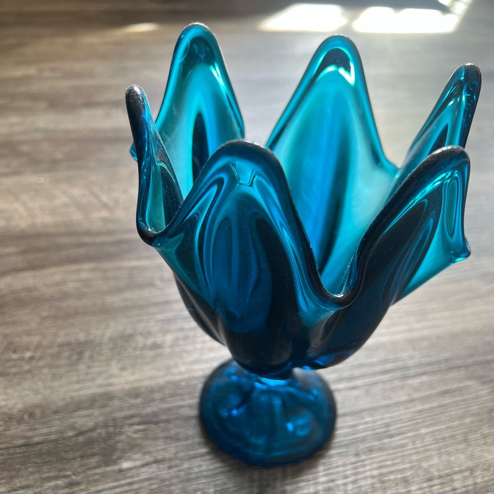 Blue Glass Art Vase
